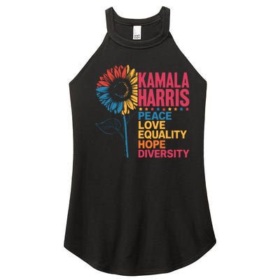 Kamala Harris Peace Love Equality Hope Diversity Women’s Perfect Tri Rocker Tank