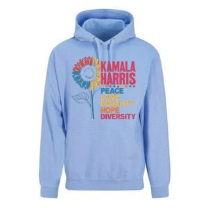 Kamala Harris Peace Love Equality Hope Diversity Unisex Surf Hoodie