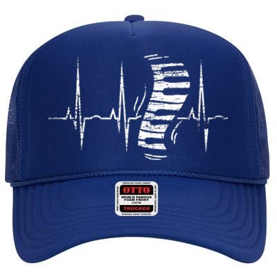 Keyboard Heartbeat Piano High Crown Mesh Back Trucker Hat