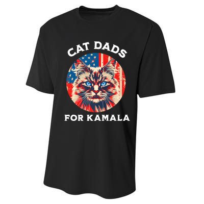 Kamala Harris President 2024 Cat Dads Cat Daddies Performance Sprint T-Shirt