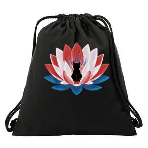 Kamala Harris President Campaign Lotus Childless Cat Lady Drawstring Bag