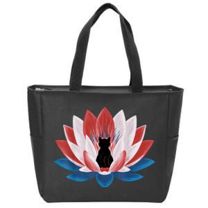 Kamala Harris President Campaign Lotus Childless Cat Lady Zip Tote Bag