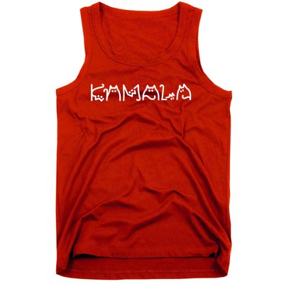 Kamala Harris President 2024 Cat Support Lettering Positive Funny Tank Top