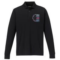 Kamala Harris Peace Love Equality Hope Diversity Performance Long Sleeve Polo