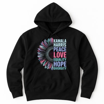 Kamala Harris Peace Love Equality Hope Diversity Hoodie