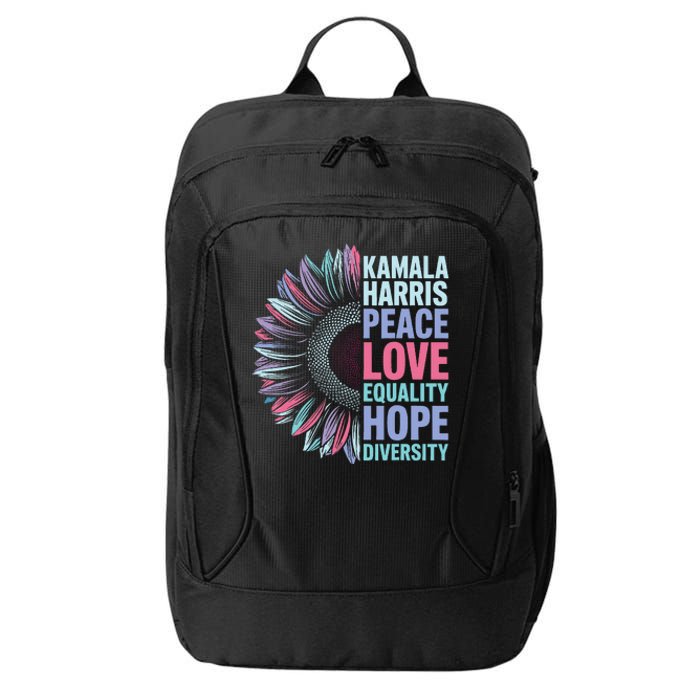 Kamala Harris Peace Love Equality Hope Diversity City Backpack