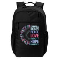 Kamala Harris Peace Love Equality Hope Diversity Daily Commute Backpack