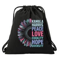 Kamala Harris Peace Love Equality Hope Diversity Drawstring Bag