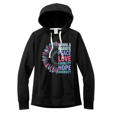 Kamala Harris Peace Love Equality Hope Diversity Women's Fleece Hoodie