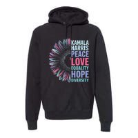 Kamala Harris Peace Love Equality Hope Diversity Premium Hoodie