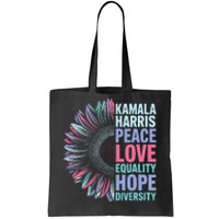 Kamala Harris Peace Love Equality Hope Diversity Tote Bag