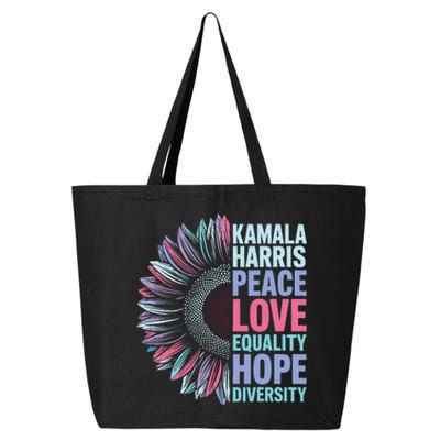 Kamala Harris Peace Love Equality Hope Diversity 25L Jumbo Tote