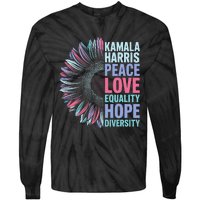 Kamala Harris Peace Love Equality Hope Diversity Tie-Dye Long Sleeve Shirt