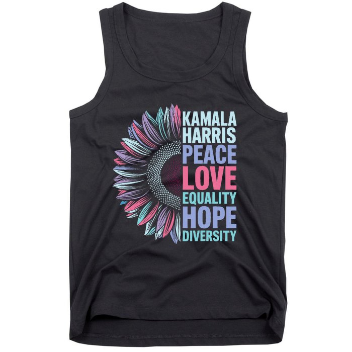 Kamala Harris Peace Love Equality Hope Diversity Tank Top