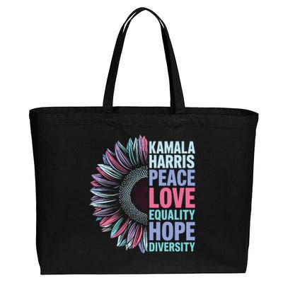 Kamala Harris Peace Love Equality Hope Diversity Cotton Canvas Jumbo Tote