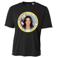 Kamala Harris Presidential Seal Portrait Cooling Performance Crew T-Shirt