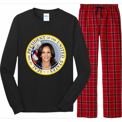 Kamala Harris Presidential Seal Portrait Long Sleeve Pajama Set