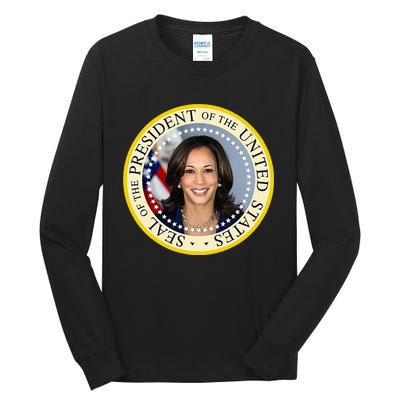 Kamala Harris Presidential Seal Portrait Tall Long Sleeve T-Shirt