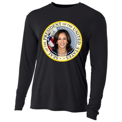 Kamala Harris Presidential Seal Portrait Cooling Performance Long Sleeve Crew