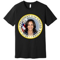 Kamala Harris Presidential Seal Portrait Premium T-Shirt