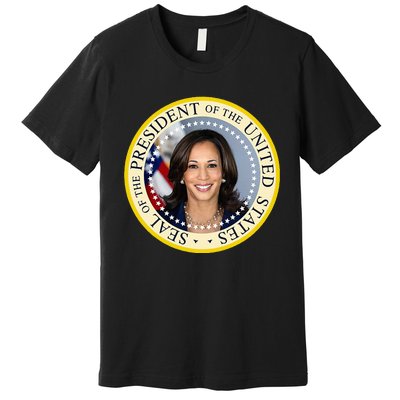 Kamala Harris Presidential Seal Portrait Premium T-Shirt