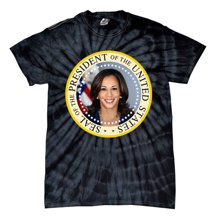 Kamala Harris Presidential Seal Portrait Tie-Dye T-Shirt