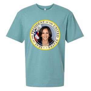 Kamala Harris Presidential Seal Portrait Sueded Cloud Jersey T-Shirt