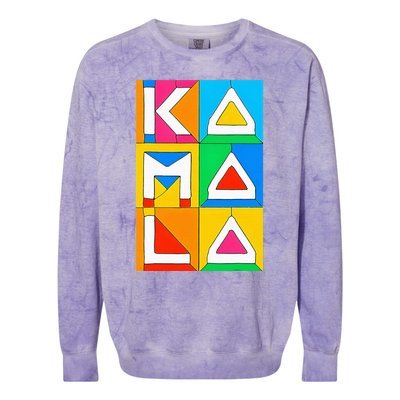 Kamala Harris Quilted Support For Harris 2024 Vote Kamala 24 Colorblast Crewneck Sweatshirt