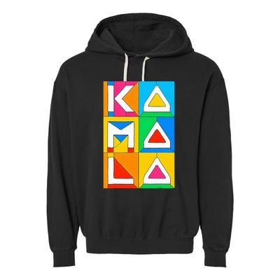 Kamala Harris Quilted Support For Harris 2024 Vote Kamala 24 Garment-Dyed Fleece Hoodie