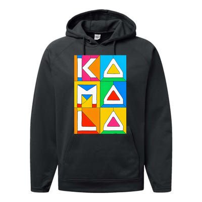 Kamala Harris Quilted Support For Harris 2024 Vote Kamala 24 Performance Fleece Hoodie