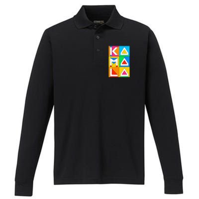 Kamala Harris Quilted Support For Harris 2024 Vote Kamala 24 Performance Long Sleeve Polo