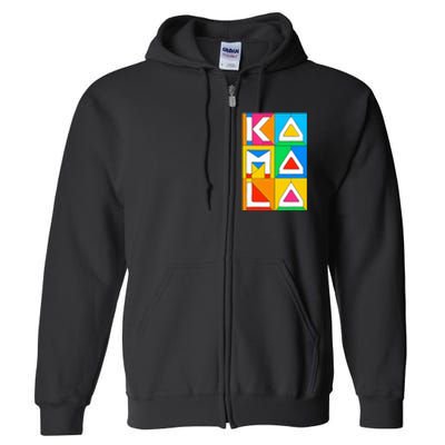 Kamala Harris Quilted Support For Harris 2024 Vote Kamala 24 Full Zip Hoodie