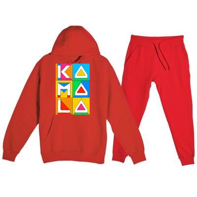 Kamala Harris Quilted Support For Harris 2024 Vote Kamala 24 Premium Hooded Sweatsuit Set