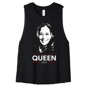 Kamala Harris Queen 2024 Women's Racerback Cropped Tank