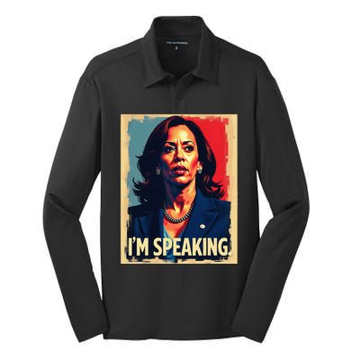 Kamala Harris Quote IM Speaking Silk Touch Performance Long Sleeve Polo