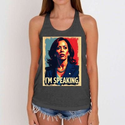 Kamala Harris Quote IM Speaking Women's Knotted Racerback Tank