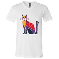 Kamala Harris Quilted 2024 Cat Lady V-Neck T-Shirt