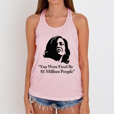 Kamala Harris Quote You Were Fired By 81 Million People Joke Women's Knotted Racerback Tank