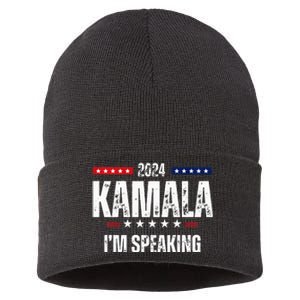 Kamala Harris Quote Im Speaking For 2024 Sustainable Knit Beanie