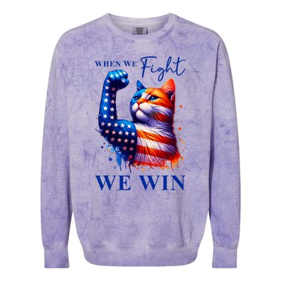 Kamala Harris Quote When We Fight We Win Colorblast Crewneck Sweatshirt