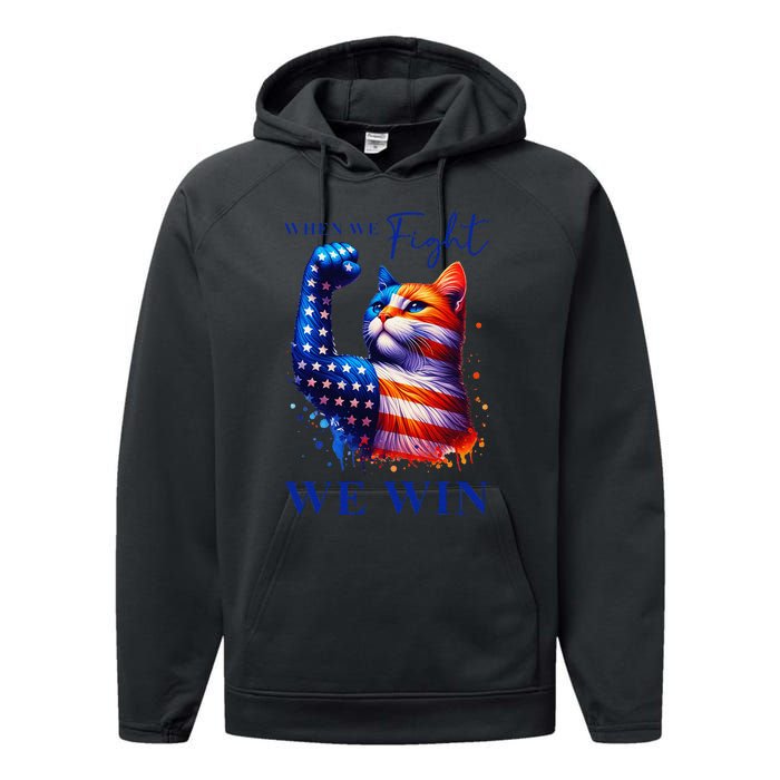 Kamala Harris Quote When We Fight We Win Gift Performance Fleece Hoodie