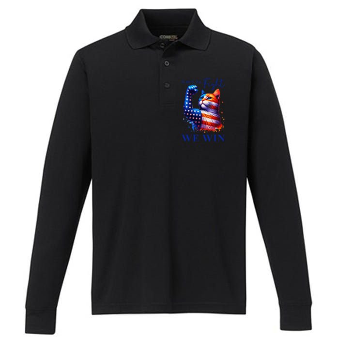 Kamala Harris Quote When We Fight We Win Gift Performance Long Sleeve Polo