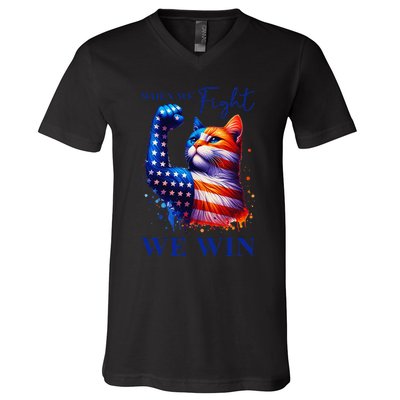 Kamala Harris Quote When We Fight We Win Gift V-Neck T-Shirt