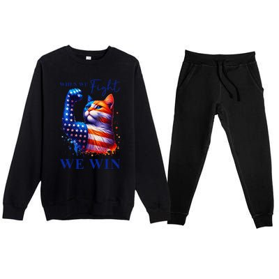 Kamala Harris Quote When We Fight We Win Gift Premium Crewneck Sweatsuit Set