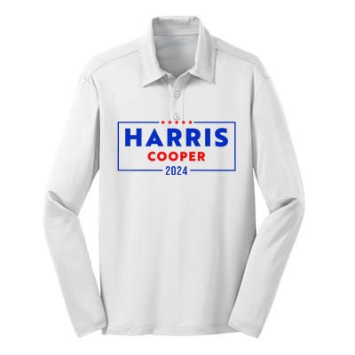 Kamala Harris Roy Cooper Support Harris Cooper 2024 Silk Touch Performance Long Sleeve Polo