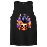 Kawaii Halloween Raven With Pumpkin And Flowers PosiCharge Competitor Tank