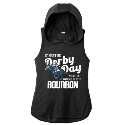 Kentucky Horse Racing Mint Juleps Funny Derby Day Gift Ladies PosiCharge Tri-Blend Wicking Draft Hoodie Tank