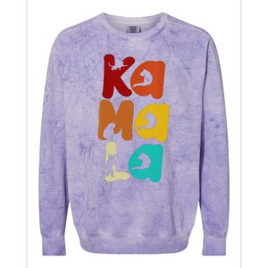 Kamala Harris Retro Cat Typography Cat Lady Kamala Harris Colorblast Crewneck Sweatshirt