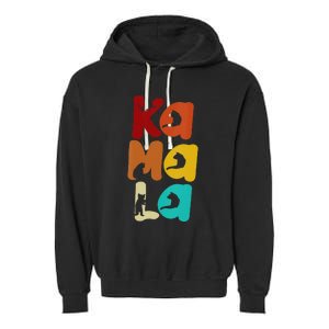 Kamala Harris Retro Cat Typography Cat Lady Kamala Harris Garment-Dyed Fleece Hoodie