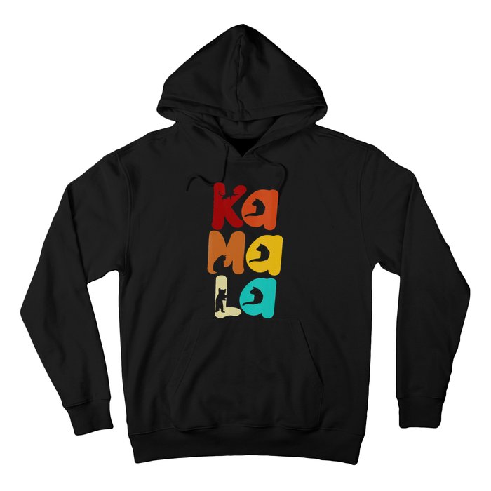 Kamala Harris Retro Cat Typography Cat Lady Kamala Harris Hoodie